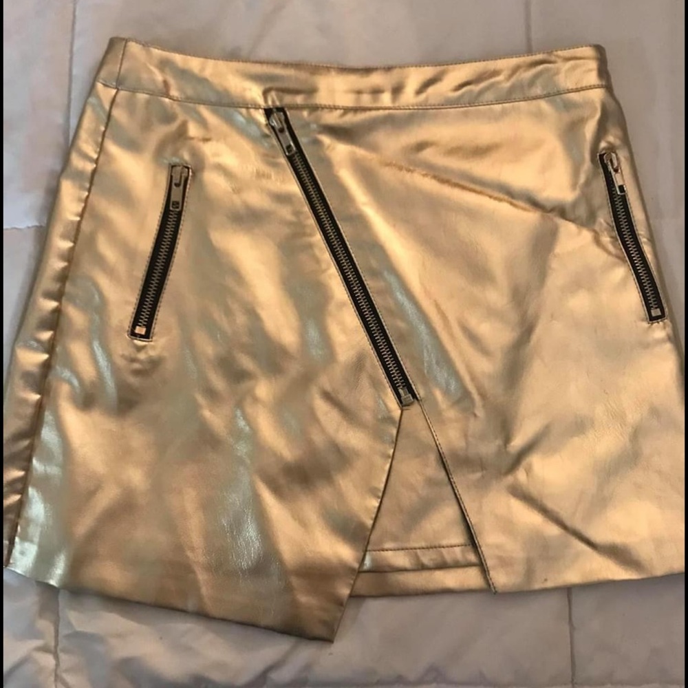 Mustard Seed Gold Metallic Skirt
